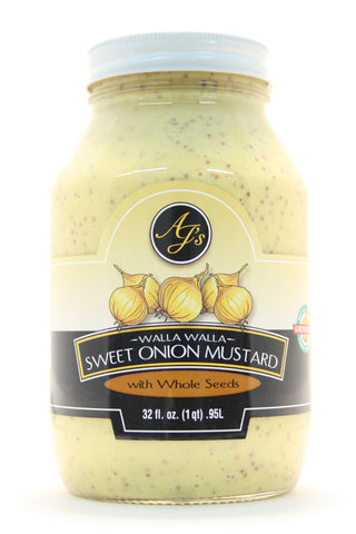 AJ's Walla Walla Sweet Onion Mustard with Whole Seeds 32 oz.
