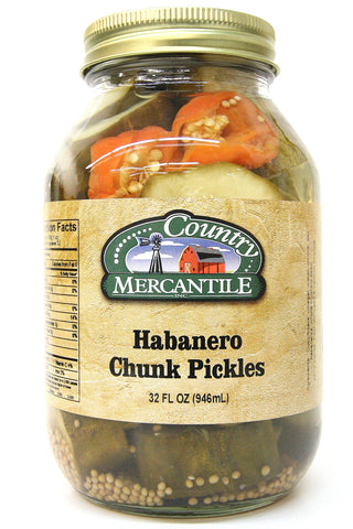Country Mercantile Habanero Chunk Pickles 32 oz