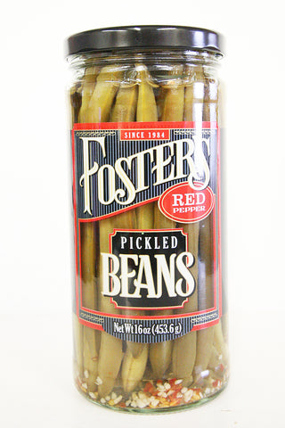 Foster's Crushed Red Pepper Pickled Green Beans 16 oz.