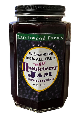 Larchwood Farms No Sugar Added! Wild 100% All Fruit Huckleberry Jam