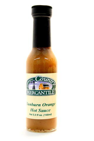 Country Mercantile Sunburn Orange Hot Sauce. Net Wt. 5 oz.
