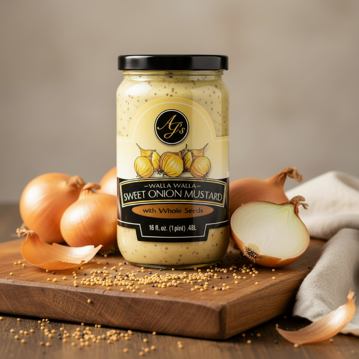 AJ's - Walla Walla Sweet Onion Mustard with Whole Seeds 16 oz.