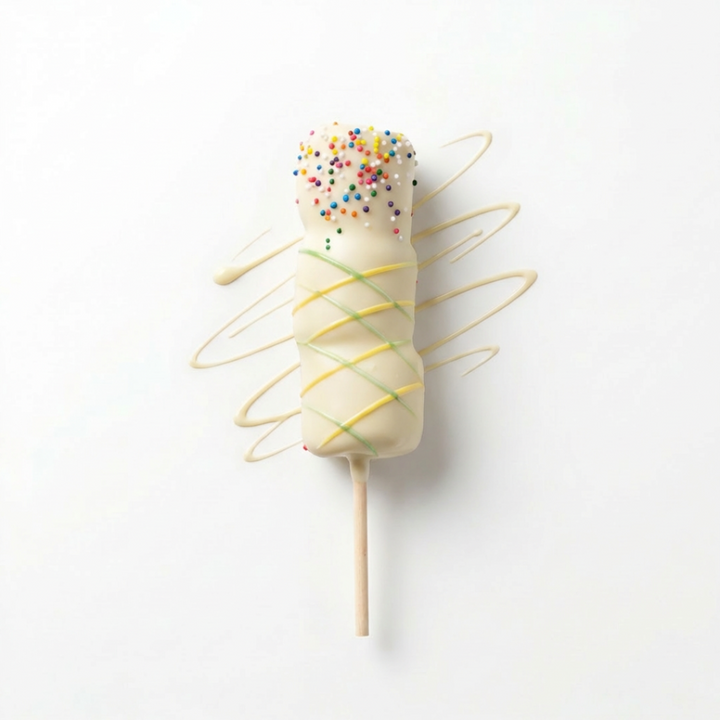 Malvaviscos bañados en chocolate negro en palito
