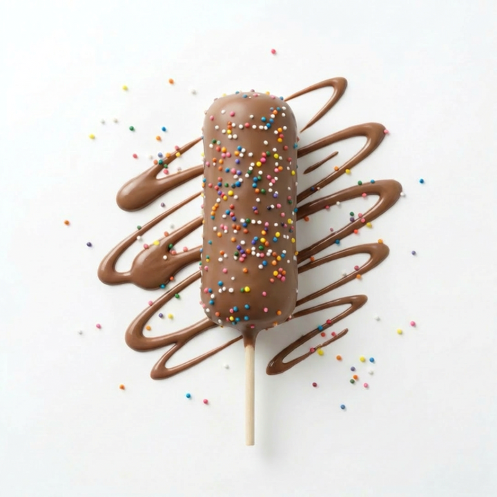 Malvaviscos bañados en chocolate con leche en palito