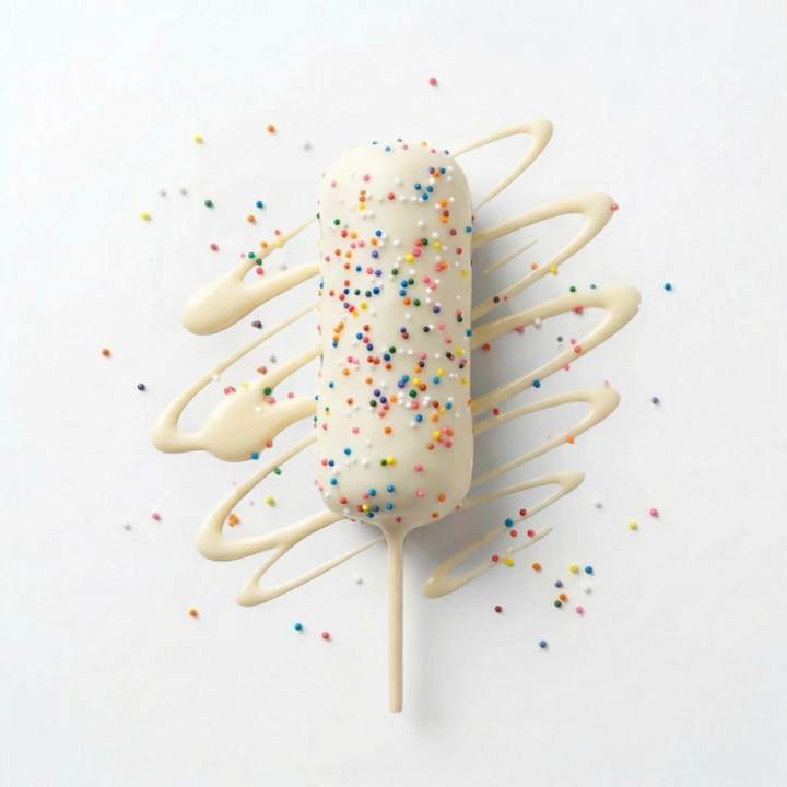 Malvaviscos bañados en chocolate con leche en palito