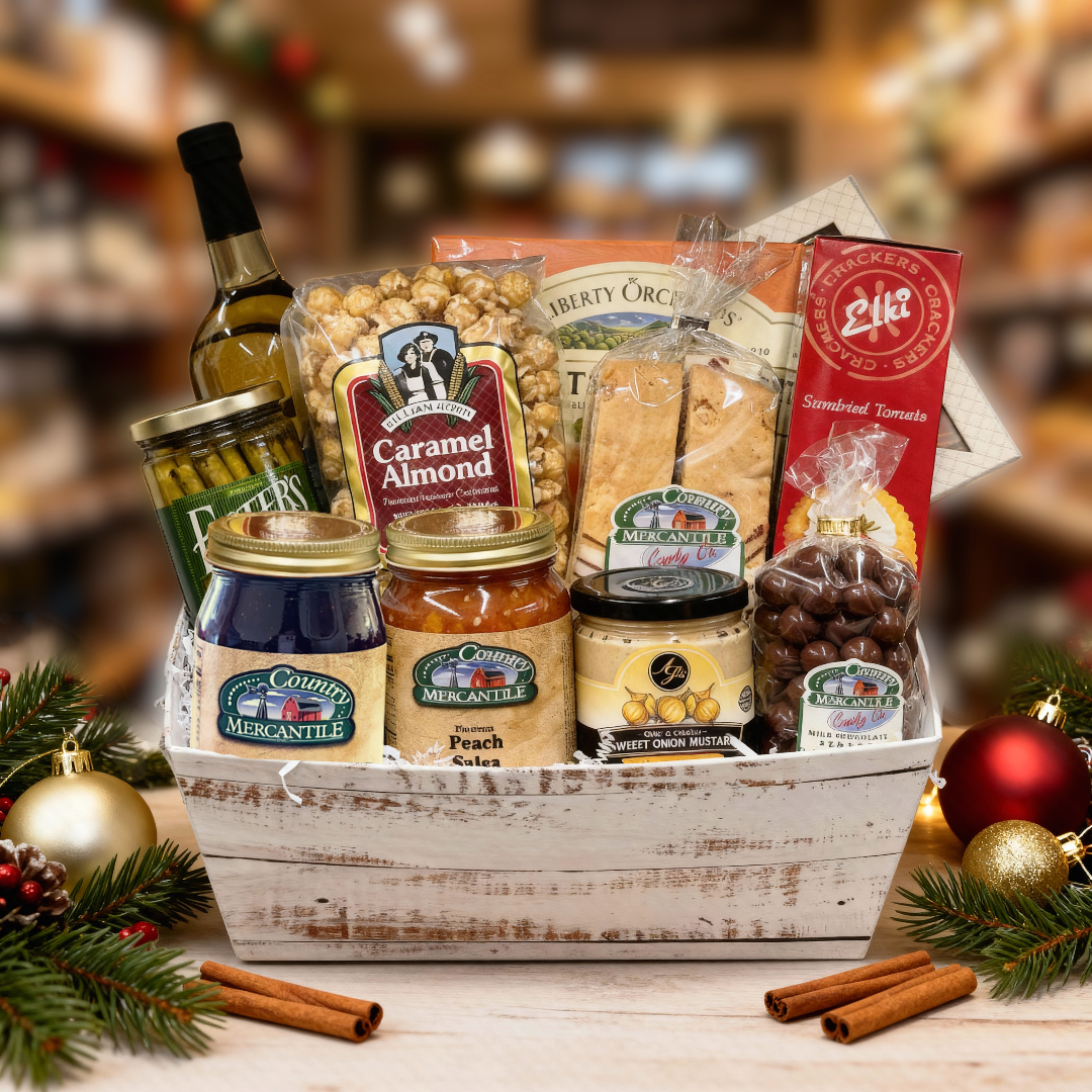 Cesta de regalo con productos locales favoritos