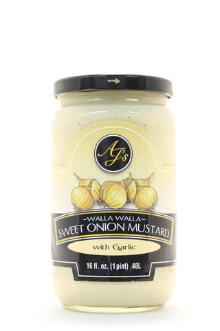 AJ's Walla Walla Sweet Onion Mustard with Roasted Garlic 16 oz.