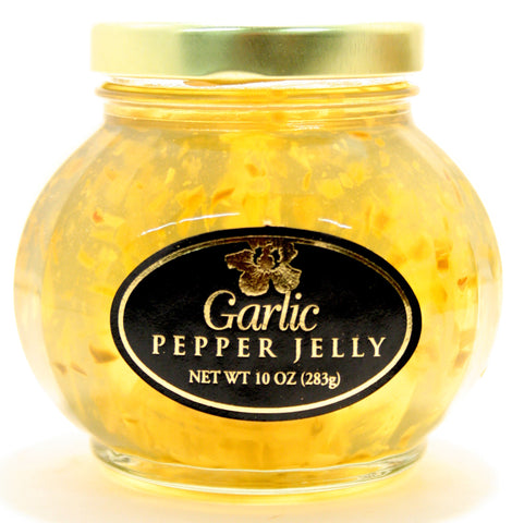 Aloha Garlic Pepper Jelly. Net Wt. 10 oz.