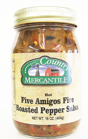 Country Mercantile Five Amigos Fire Roasted Pepper Salsa