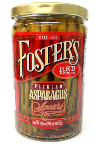 Foster's Crushed Red Pepper Pickled Asparagus Spears 32 oz.