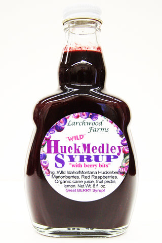 Larchwood Farms Wild HuckMedley Syrup with berry bits